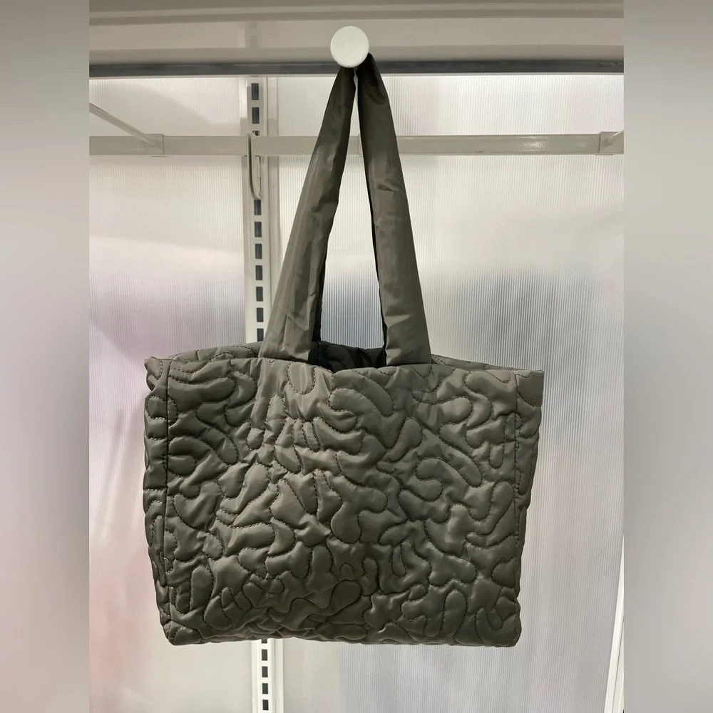 Wild Fable Puffy Quilted Tote Bag Green